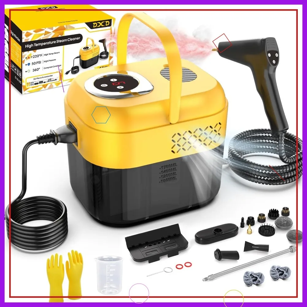2500W Handheld Steam Cleaner, 1700ML Tank, 10s Rapid Heat, 21pcs Accessories for Car & Home
2500W Handheld Steam Cleaner, 1700ML Tank, 10s Rapid Heat, 21pcs Accessories for Car & Home