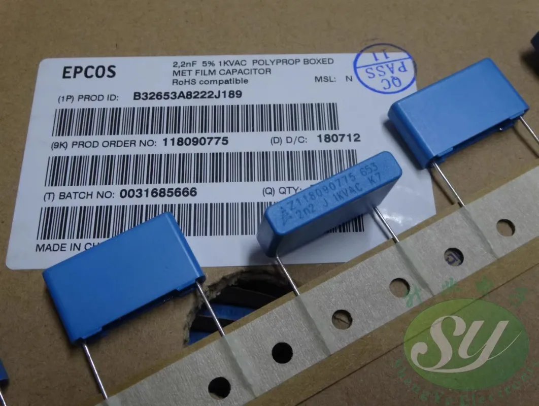 5PCS EPCOS 0.0022uf/1000vAC for 2000V 2.2nf 2n2 2200pf 222 New 22MM film capacitor B32653A8222J189
5PCS EPCOS 0.0022uf/1000vAC for 2000V 2.2nf 2n2 2200pf 222 New 22MM film capacitor B32653A8222J189