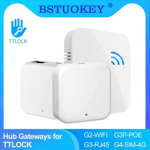 TTLock APP 4G SIM / RJ45 / POE / WIFI Hub for Bluetooth Lock TTLOCK Gateway G2 /G3 G3P G4 Smart Converter Phone Remote Control
