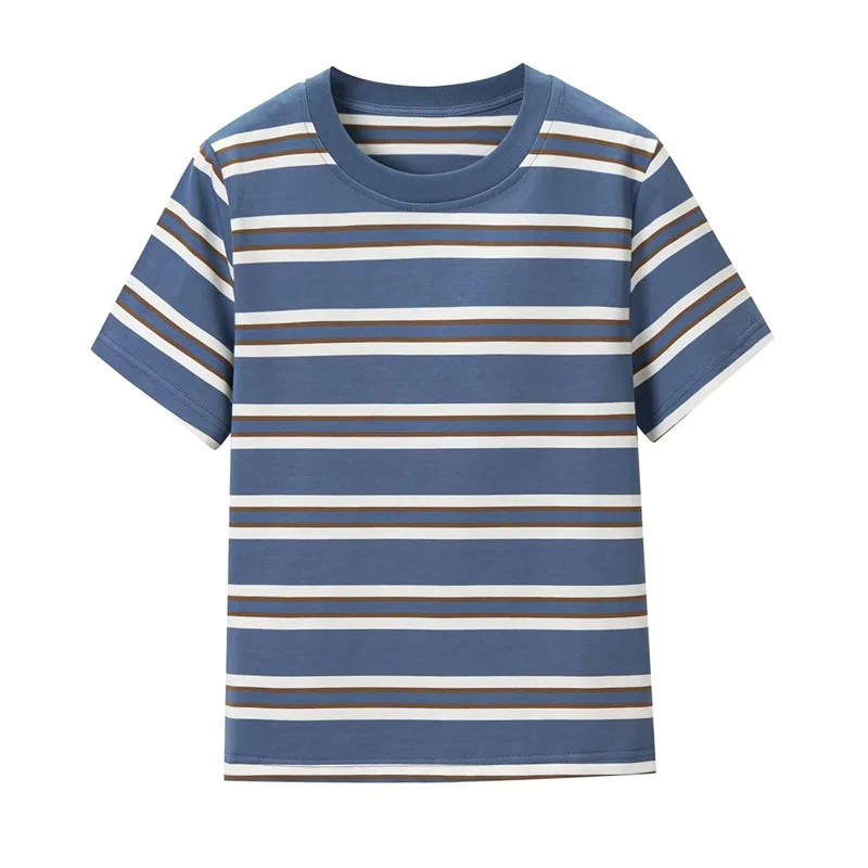 Withered Standard Casual Commuting Striped Round Neck T-shirt Woman Clothes Female Clothing
Withered Standard Casual Commuting Striped Round Neck T-shirt Woman Clothes Female Clothing