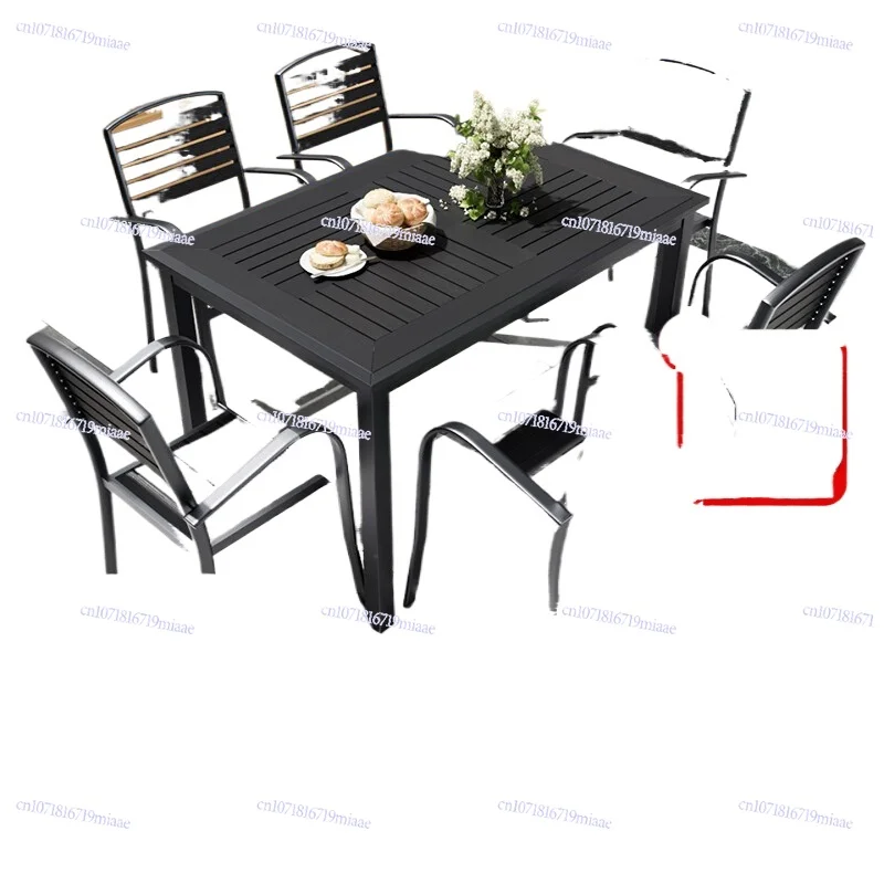 Outdoor plastic wood table and chair set, courtyard preservative wood outdoor casual dining table
Outdoor plastic wood table and chair set, courtyard preservative wood outdoor casual dining table