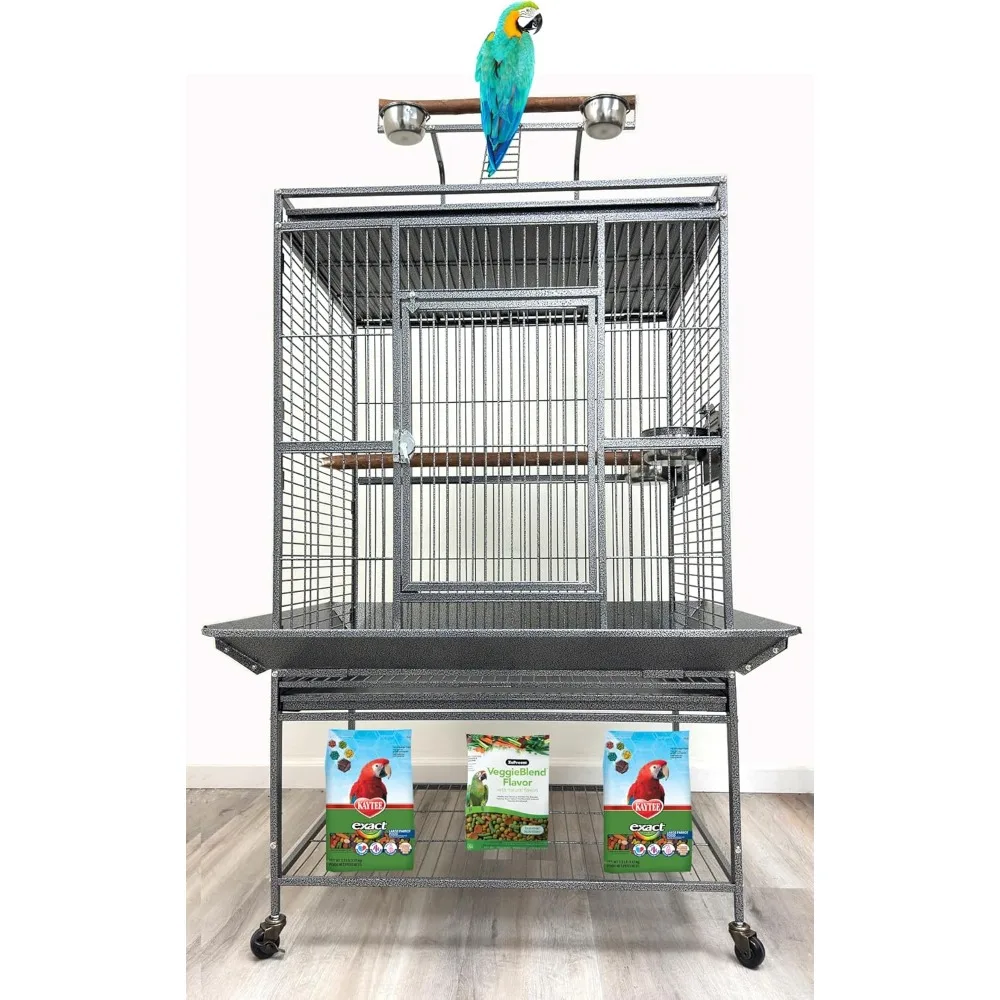 X-Large 32"x23"x69"H Elegant Wrought Iron Bird Parrot Cage Top Play Perch Stand Walk Ladder Ground Stainless Feeder Cup Natural
X-Large 32"x23"x69"H Elegant Wrought Iron Bird Parrot Cage Top Play Perch Stand Walk Ladder Ground Stainless Feeder Cup Natural