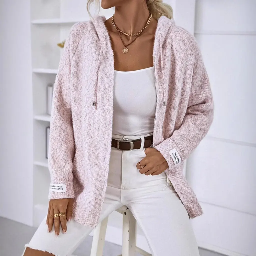 Women's Hooded Drawstring Zipper Cardigan Sweater European American Style Autumn Winter Fashion Outerwear Trendy Design
Women's Hooded Drawstring Zipper Cardigan Sweater European American Style Autumn Winter Fashion Outerwear Trendy Design