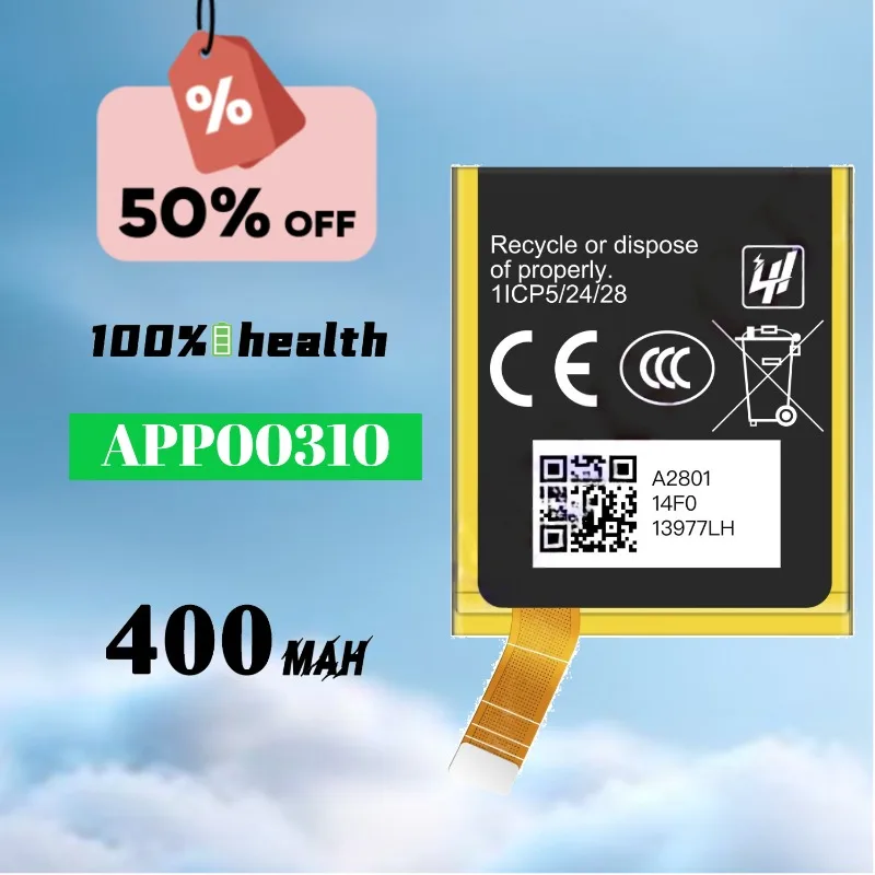 For Apack APP00310 400mAh Watch Battery High-performance Rechargeable Lithium Battery
For Apack APP00310 400mAh Watch Battery High-performance Rechargeable Lithium Battery