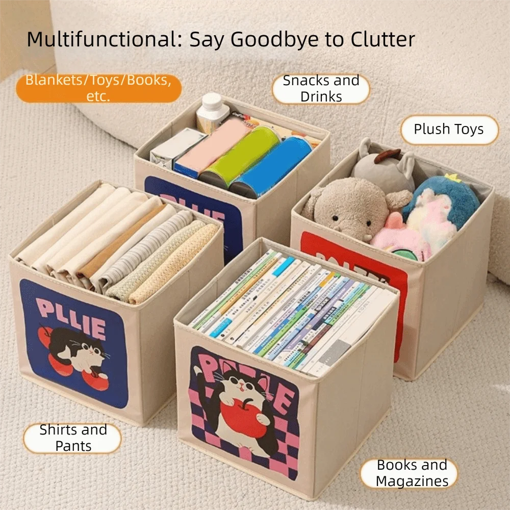 Cartoon Cube Storage Box Folding Large Capacity Storage Box Moisture-proof Cat Pattern Cabinet Storage Basket Living Room
Cartoon Cube Storage Box Folding Large Capacity Storage Box Moisture-proof Cat Pattern Cabinet Storage Basket Living Room