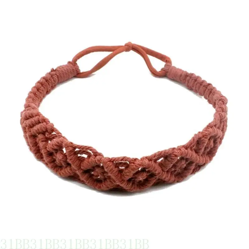 652F Elastic Wide Braided Hairband Noslip Bohemian Hair Accessories Hand Woven Cotton Rope Crochet Headbands for Yoga Sports
652F Elastic Wide Braided Hairband Noslip Bohemian Hair Accessories Hand Woven Cotton Rope Crochet Headbands for Yoga Sports