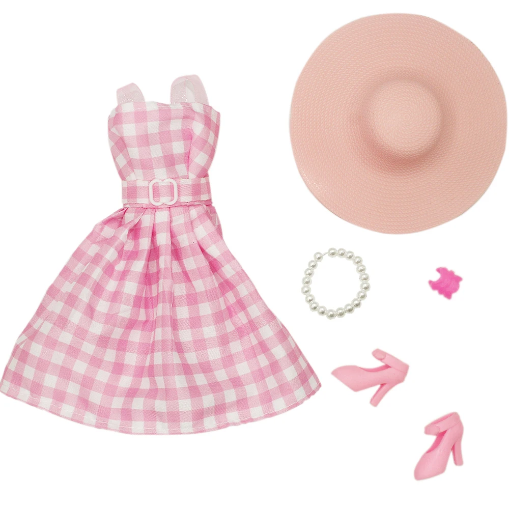 Hot Sale Pink Set Doll Clothes for 1/6 Doll 5 Items/Set Dress+Hat+Shoes+Necklace+Accessories for Dolls Miniature Items Toys
Hot Sale Pink Set Doll Clothes for 1/6 Doll 5 Items/Set Dress+Hat+Shoes+Necklace+Accessories for Dolls Miniature Items Toys