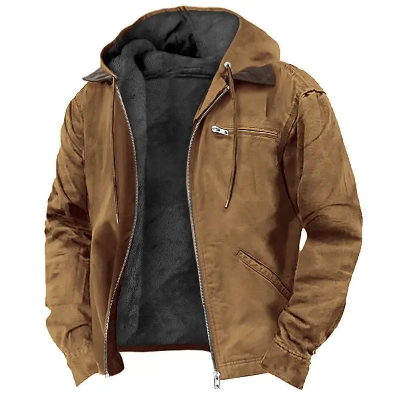 Pure Color Hooded Jacket Casual Wear Fleece Lined Zipper Pocket Coat Polyester Fiber Long Sleeve Winter Outerwear for Men
Pure Color Hooded Jacket Casual Wear Fleece Lined Zipper Pocket Coat Polyester Fiber Long Sleeve Winter Outerwear for Men