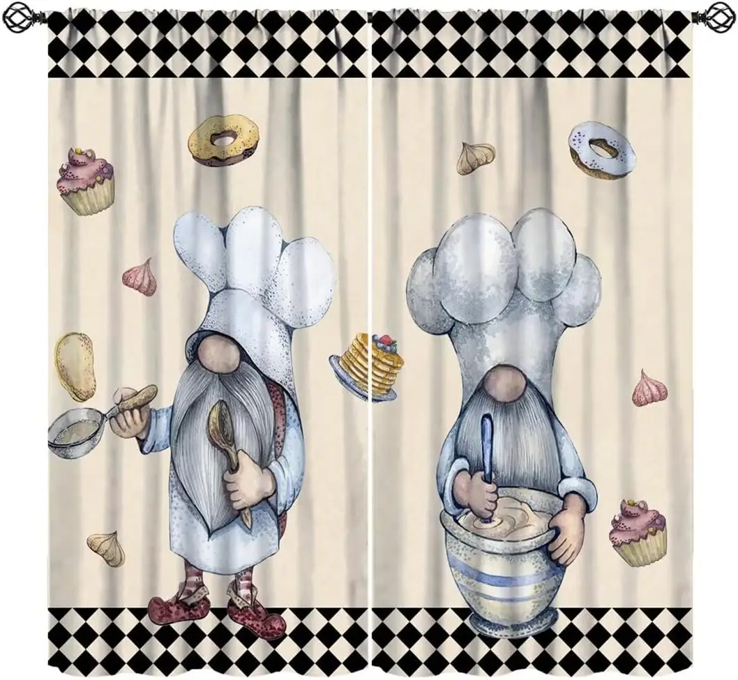 Шторы с принтом Chef Gnome Donut для украшения кухонных окон, милый домашний текстиль
Шторы с принтом Chef Gnome Donut для украшения кухонных окон, милый домашний текстиль