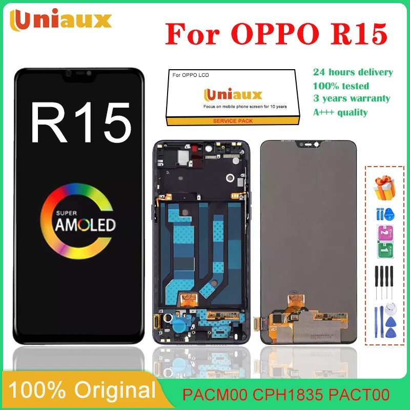 6,28 ''AMOLED для OPPO R15, ЖК-экран мобильного телефона в сборе, сенсорный экран, замена ЖК-панели
6,28 ''AMOLED для OPPO R15, ЖК-экран мобильного телефона в сборе, сенсорный экран, замена ЖК-панели