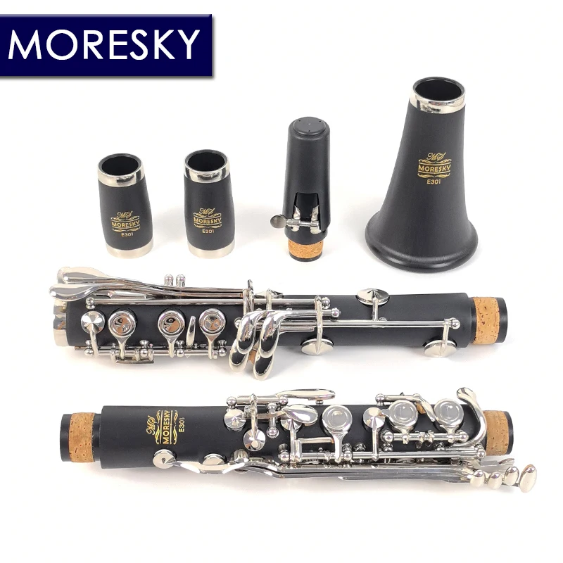 Bakelite clarinet 17 Keys bB Clarinet Closing hole clarinet Special style MORESKY E301
Bakelite clarinet 17 Keys bB Clarinet Closing hole clarinet Special style MORESKY E301