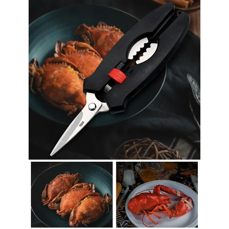 BIESUO Stainless Steel Seafood Crab Shelling Tool Multi-purpose Power Effort Saving ABS Handle Kitchen Scissors with Nutcracker
BIESUO Stainless Steel Seafood Crab Shelling Tool Multi-purpose Power Effort Saving ABS Handle Kitchen Scissors with Nutcracker