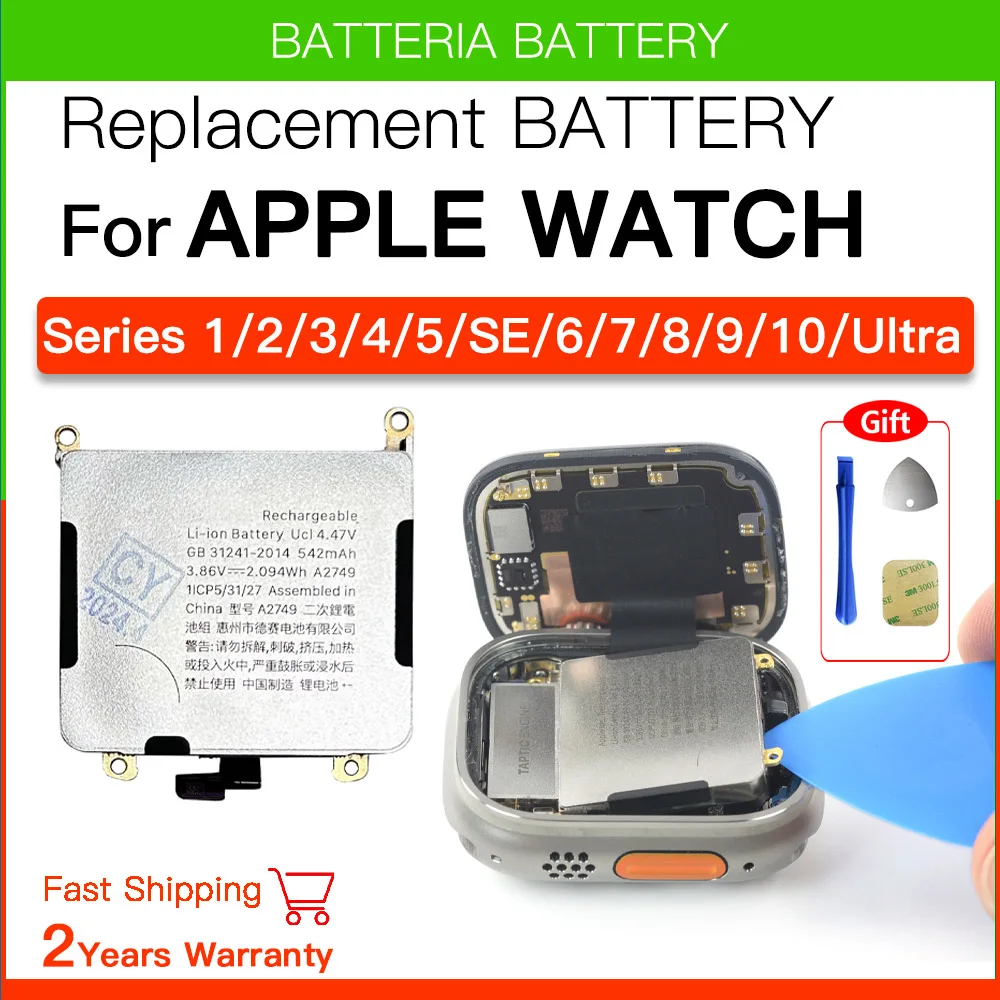 Replacement Battery For Apple Watch Series SE 3 4 5 6 7 8 9 10 For IWatch S3 S4 S5 S6 S7 S8 S9 Bateria 38/40/41/42/44/45/46/49mm
Replacement Battery For Apple Watch Series SE 3 4 5 6 7 8 9 10 For IWatch S3 S4 S5 S6 S7 S8 S9 Bateria 38/40/41/42/44/45/46/49mm