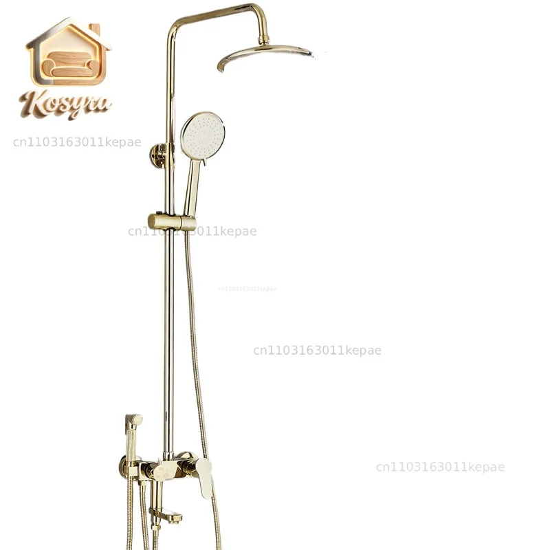 Golden shower shower set Household all-copper European-style bathroom shower thermostatic faucet Bath rain set
Golden shower shower set Household all-copper European-style bathroom shower thermostatic faucet Bath rain set