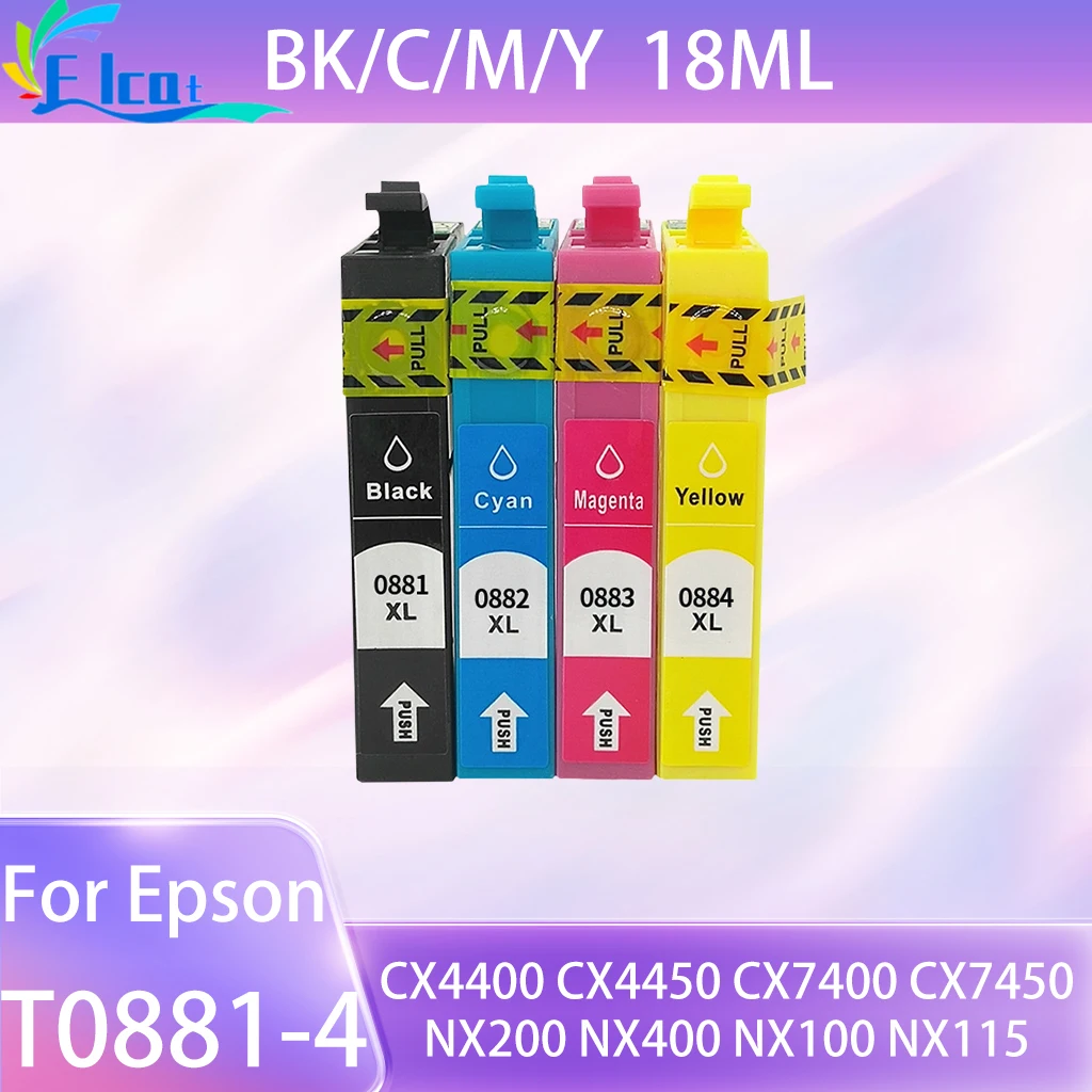 Compatible ink cartridge For T0881 T0882 T0883 T0884 For Epson CX4400 CX4450 CX7400 CX7450 NX200 NX400 NX100 NX115 NX105 printer
Compatible ink cartridge For T0881 T0882 T0883 T0884 For Epson CX4400 CX4450 CX7400 CX7450 NX200 NX400 NX100 NX115 NX105 printer