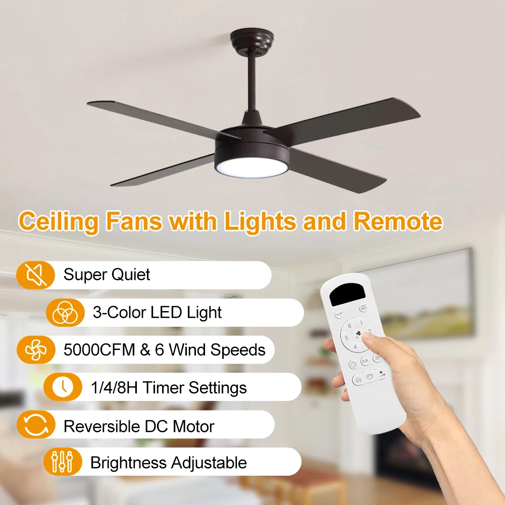 New Product Smart Fan 52 Inch 4 Plywood Blade Modern Matte Black Ceiling Fan Light DC Ceiling Chandelier with Fan
New Product Smart Fan 52 Inch 4 Plywood Blade Modern Matte Black Ceiling Fan Light DC Ceiling Chandelier with Fan