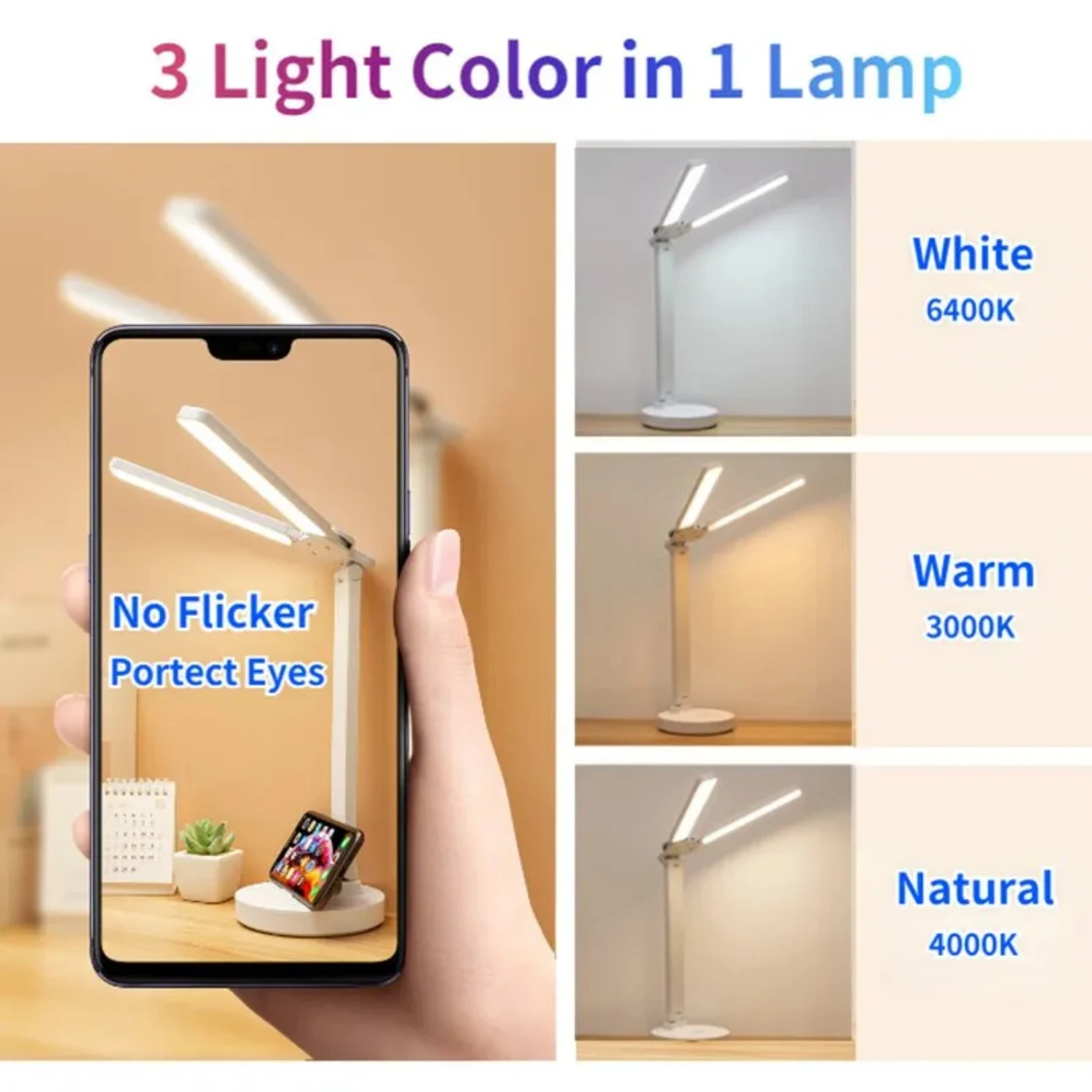 LED Clock Table Lamp USB Chargeable Dimmable Desk Lamps 2 Heads 180 Rotate Foldable Eye Protection Desktop Reading Night Lights
LED Clock Table Lamp USB Chargeable Dimmable Desk Lamps 2 Heads 180 Rotate Foldable Eye Protection Desktop Reading Night Lights