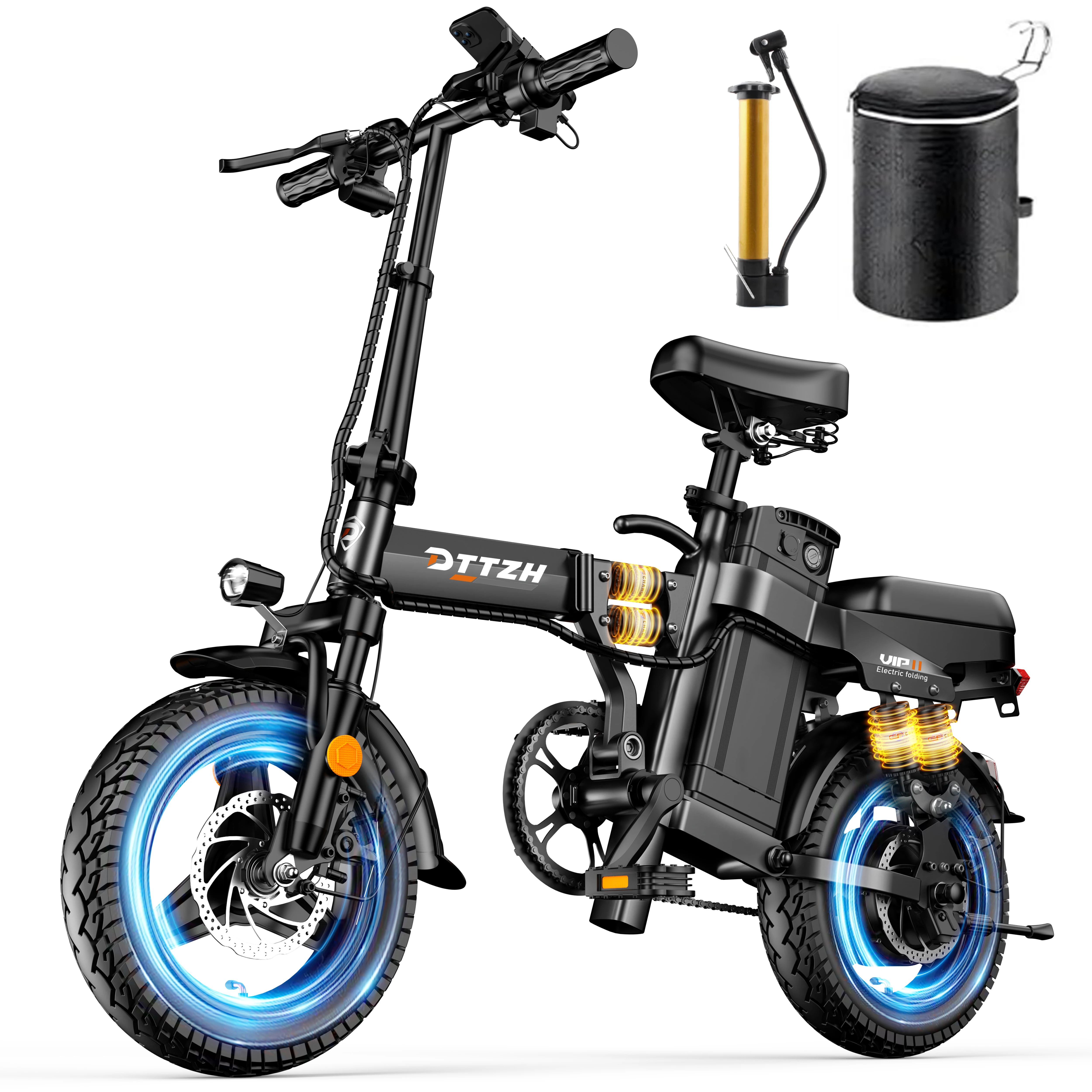 DTTZH A12 Foldable Electric Bike, 1000W Peak 48V15Ah Removable Battery, 14" Folding Commuter E-Bike, 60 Miles Range, UL 2849 Certified, 1 Year Warranty
DTTZH A12 Foldable Electric Bike, 1000W Peak 48V15Ah Removable Battery, 14" Folding Commuter E-Bike, 60 Miles Range, UL 2849 Certified, 1 Year Warranty