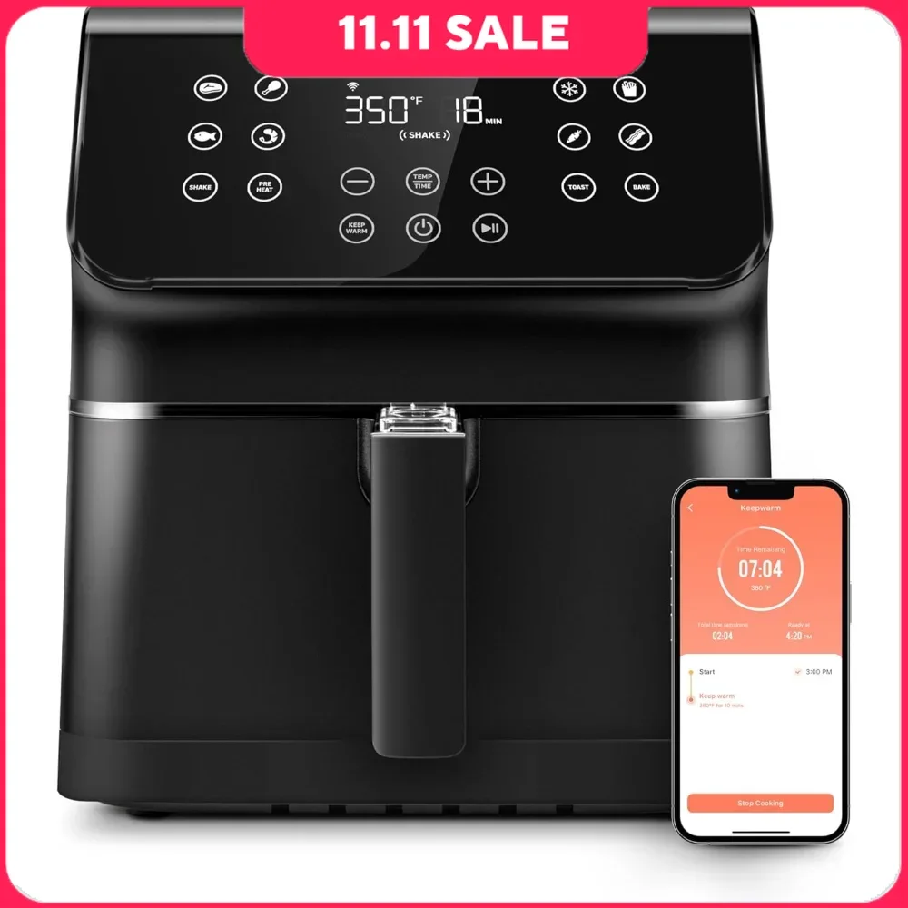 Air Fryers with Detachable Basket, 5.8QT Smart Air Fryer , 3-Way Control and 12-IN-1 Customizable Functions, Air Fryers
Air Fryers with Detachable Basket, 5.8QT Smart Air Fryer , 3-Way Control and 12-IN-1 Customizable Functions, Air Fryers