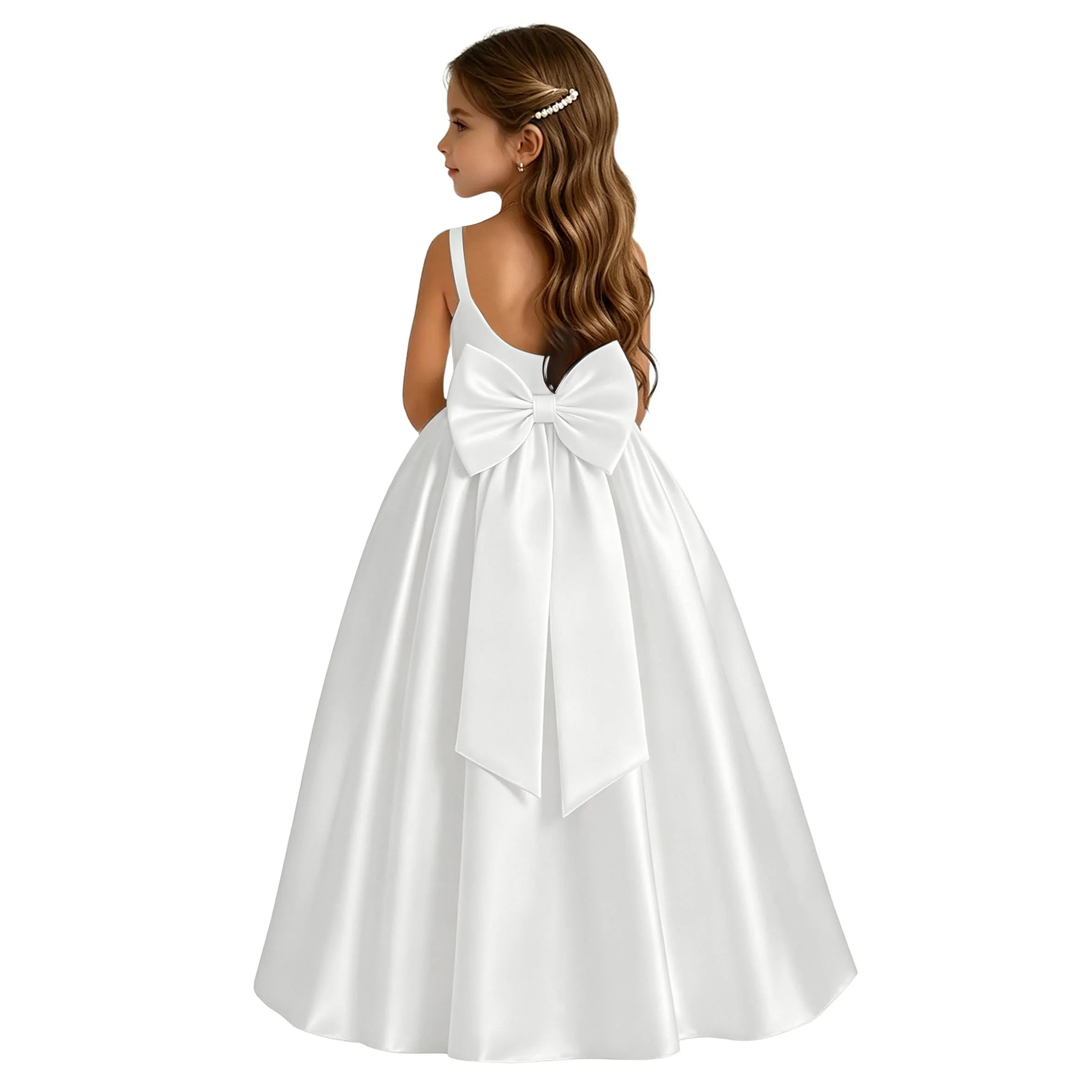dideyttawl Satin Flower Girl Dresses with Bow Elegant Communion Dress for Girls A-Line Formal Party Gown with Bow
dideyttawl Satin Flower Girl Dresses with Bow Elegant Communion Dress for Girls A-Line Formal Party Gown with Bow