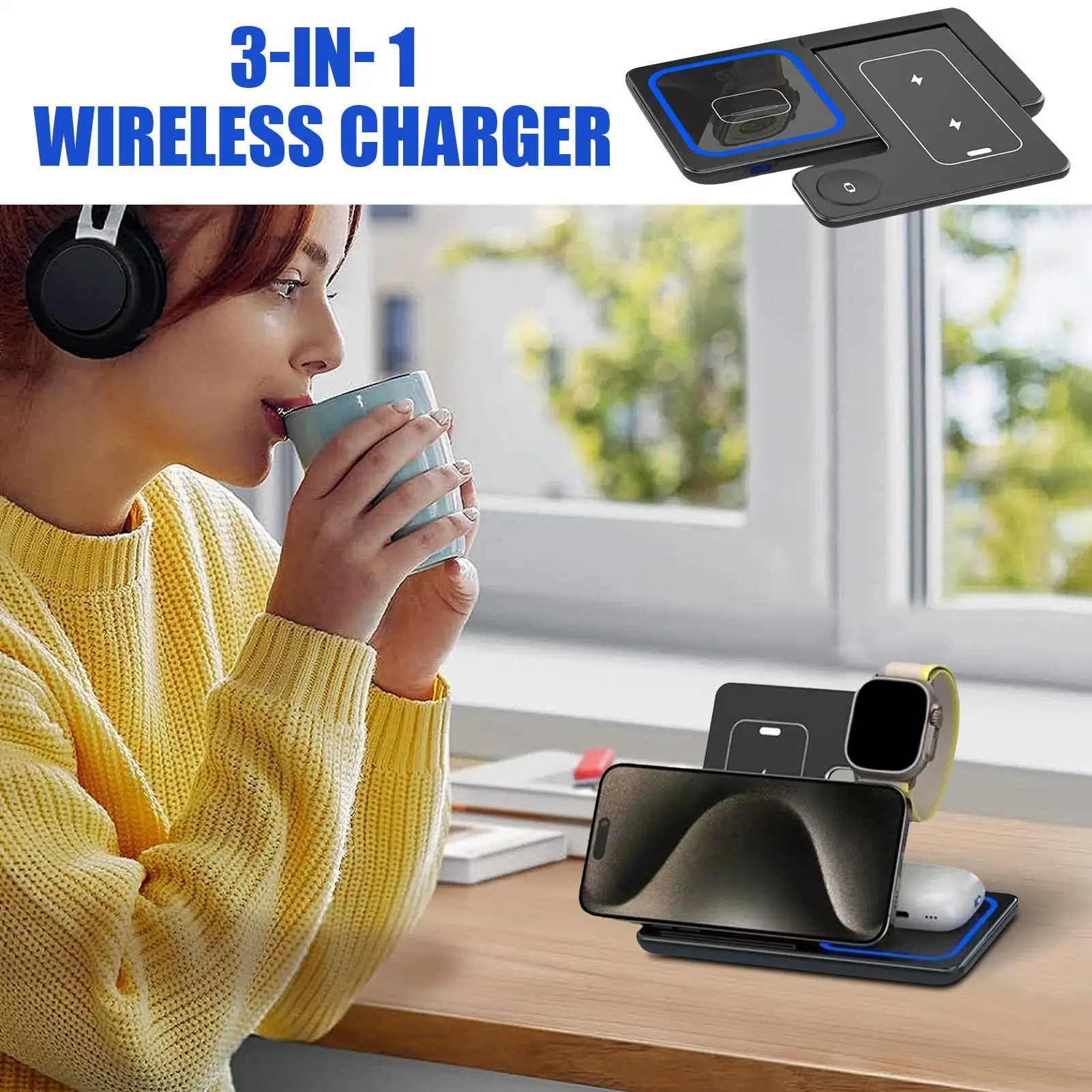 Wireless Charger Wireless Charging Station For Devices 15w Dock Stand Pad For Multiple Devices Mobile Earphones Travel
Wireless Charger Wireless Charging Station For Devices 15w Dock Stand Pad For Multiple Devices Mobile Earphones Travel