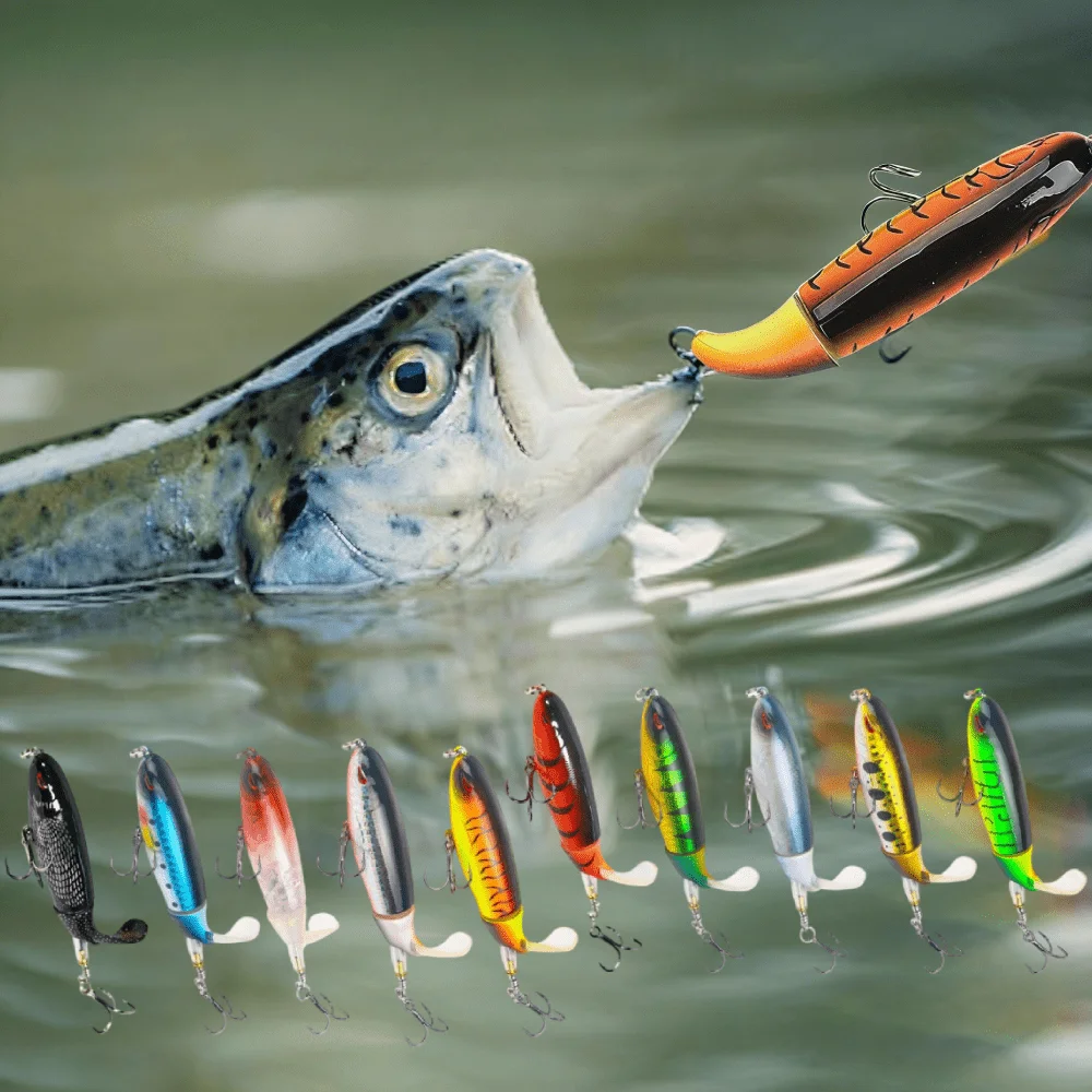 10pcs Heavy-Duty Top Water Fishing Lures, Saltwater Freshwater Artificial Bait for Bass Trout Pike Musky, Multi-Color Lure Set
10pcs Heavy-Duty Top Water Fishing Lures, Saltwater Freshwater Artificial Bait for Bass Trout Pike Musky, Multi-Color Lure Set