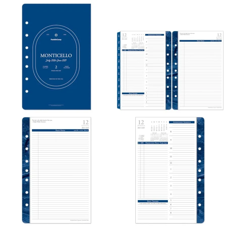 FranklinCovey - Monticello Ring-Bound Planner Refill - Two Page Per Day Classic
FranklinCovey - Monticello Ring-Bound Planner Refill - Two Page Per Day Classic