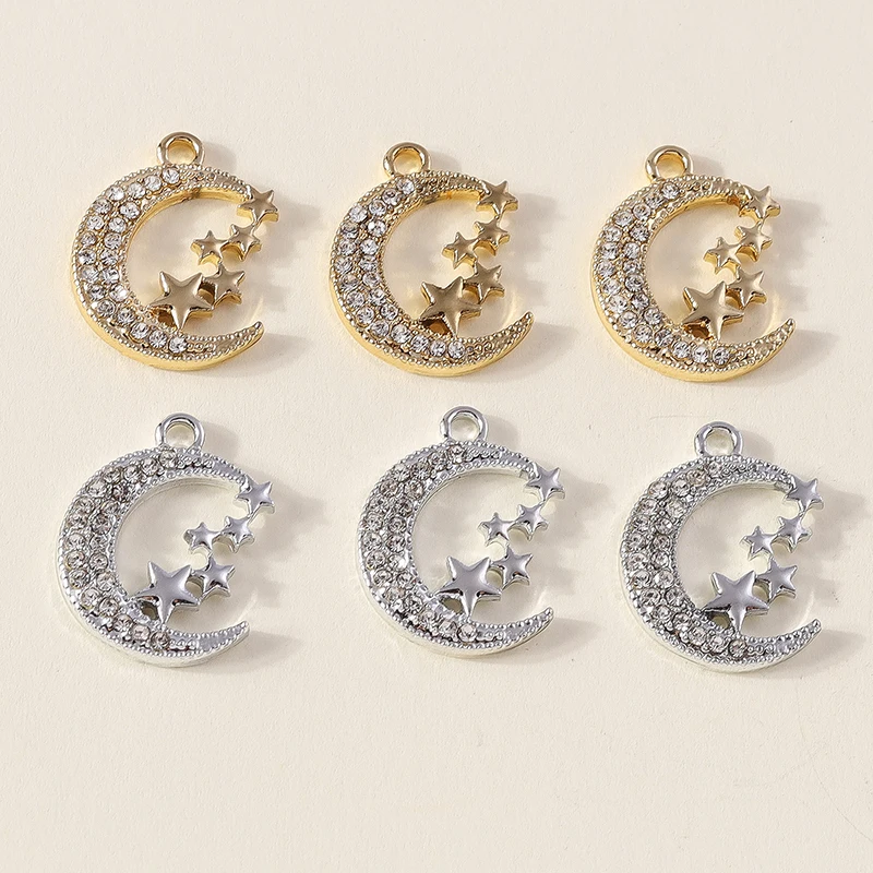 20pcs 14x19mm Cute Crystal Alloy Moon Star Charms Pendants for Jewelry Making Necklaces Earrings Bracelets DIY Crafts Supplies
20pcs 14x19mm Cute Crystal Alloy Moon Star Charms Pendants for Jewelry Making Necklaces Earrings Bracelets DIY Crafts Supplies