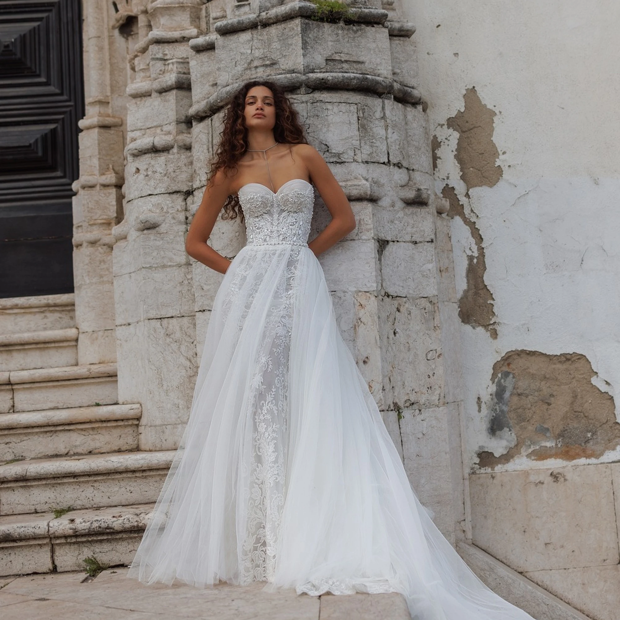Customized Mermaid Wedding Dress 2025 Luxury Applique Sweetheart Tulle Bride Gowns Beaded Beach vestidos de novia Backless
Customized Mermaid Wedding Dress 2025 Luxury Applique Sweetheart Tulle Bride Gowns Beaded Beach vestidos de novia Backless