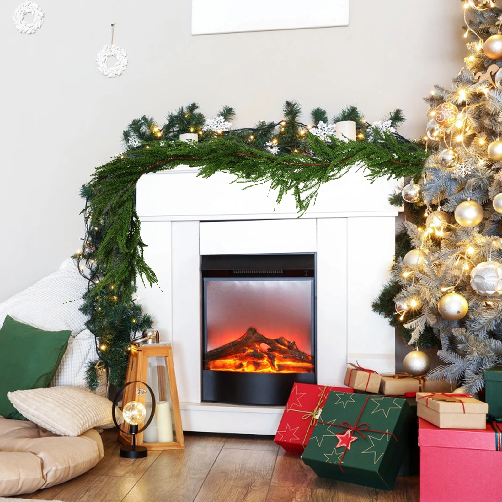Simulated Pine Needle Vine Artificial Christmas Garland Winter Greenery for Mantle
Simulated Pine Needle Vine Artificial Christmas Garland Winter Greenery for Mantle