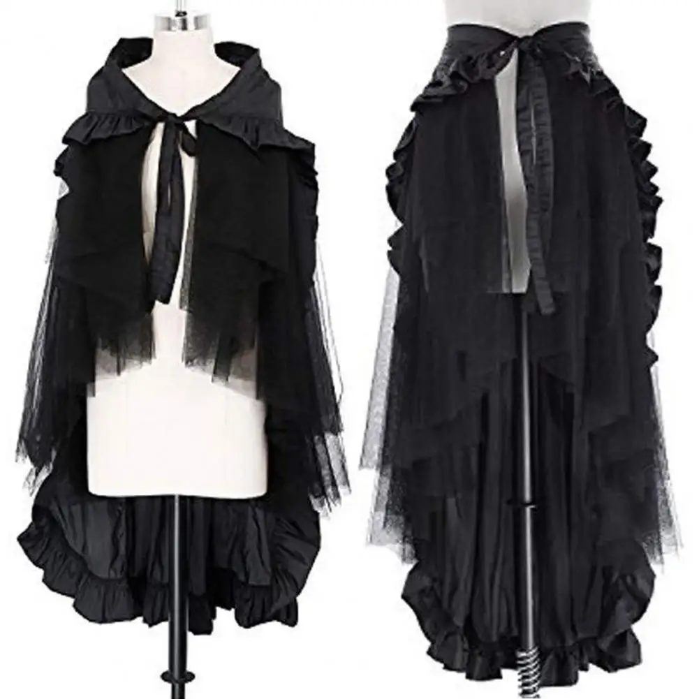 Women Halloween Skirt Cosplay Irregular Ruffle Hem Mesh Patchwork Steampunk Gothic Wrap Skirt Victorian Performance Maxi Skirt
Women Halloween Skirt Cosplay Irregular Ruffle Hem Mesh Patchwork Steampunk Gothic Wrap Skirt Victorian Performance Maxi Skirt