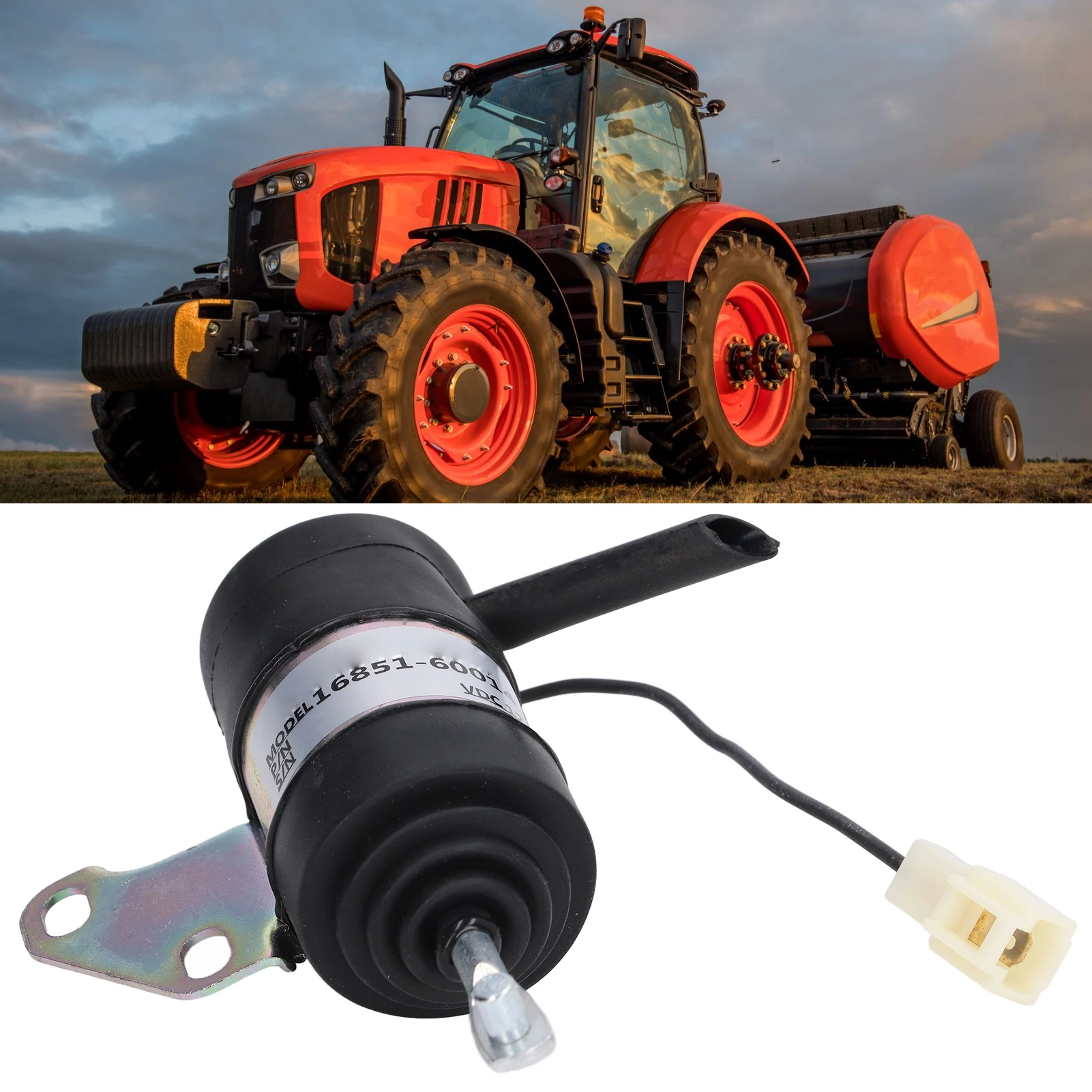 12V Cutoff Solenoid Fuel Shut Off Stop Solenoid 16851‑60014 Replacement for BX2230D RTV900R RTV900T B7410D BX1500D BX1800D
12V Cutoff Solenoid Fuel Shut Off Stop Solenoid 16851‑60014 Replacement for BX2230D RTV900R RTV900T B7410D BX1500D BX1800D