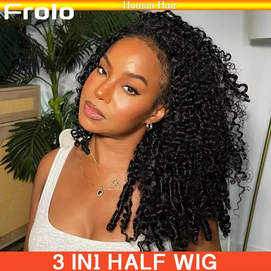 Burmese Curly 3 IN 1 Half Wigs Human Hair Wig Glueless Wig Ready to Wear Drawstring Clip Burmese Curly Hair Half Wig For Women
Burmese Curly 3 IN 1 Half Wigs Human Hair Wig Glueless Wig Ready to Wear Drawstring Clip Burmese Curly Hair Half Wig For Women