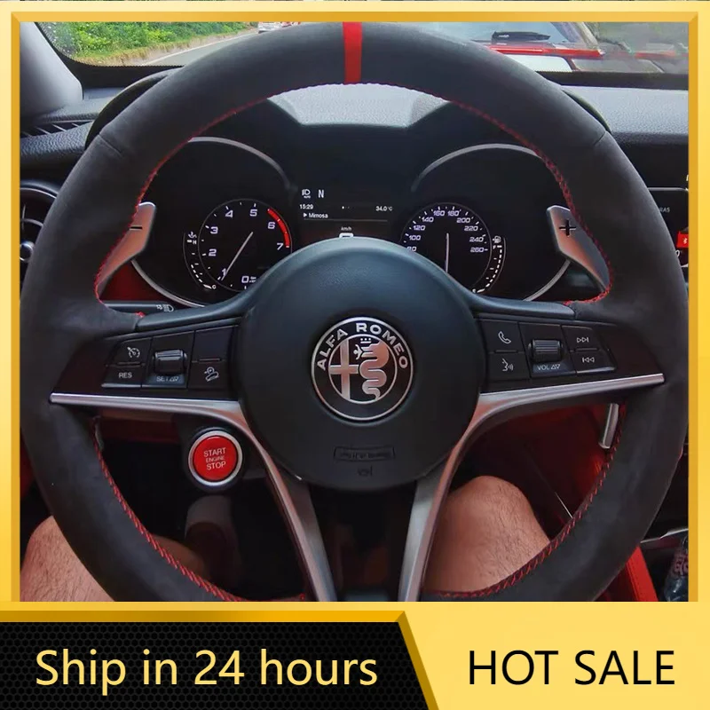 Car Stickers For Alfa Romeo Giulia Stelvio 2015-2018 Auto Parts Hand-stitched High-quality Non-slip Suede Car Steering Wheel Cov
Car Stickers For Alfa Romeo Giulia Stelvio 2015-2018 Auto Parts Hand-stitched High-quality Non-slip Suede Car Steering Wheel Cov