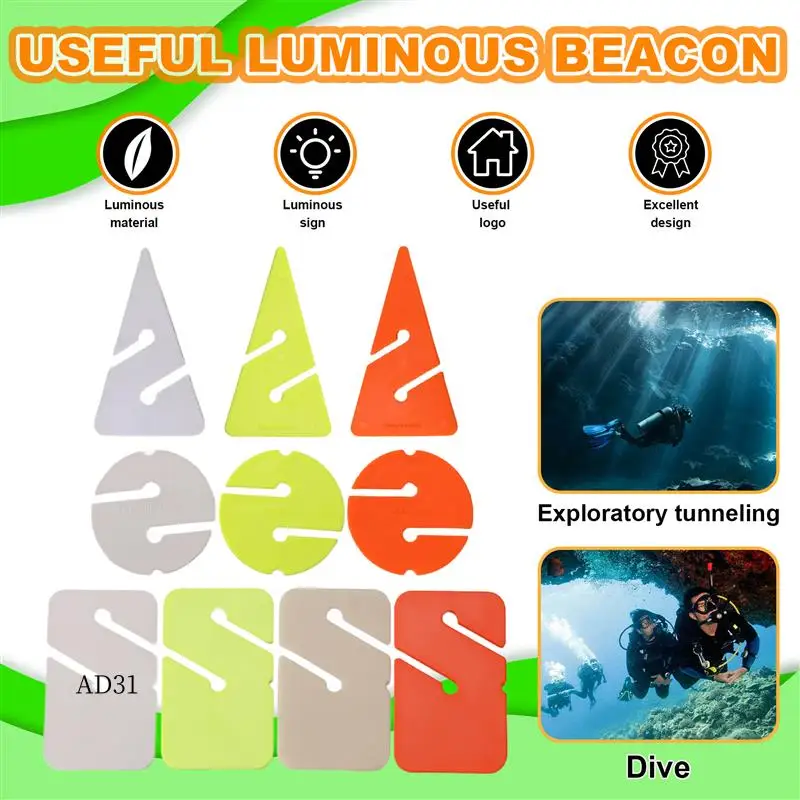 New-10PCS Cave Wreck Diving Marker Technical Diving Triangle Line Markers Guide Rope For Scuba Diving Luminous Light
New-10PCS Cave Wreck Diving Marker Technical Diving Triangle Line Markers Guide Rope For Scuba Diving Luminous Light