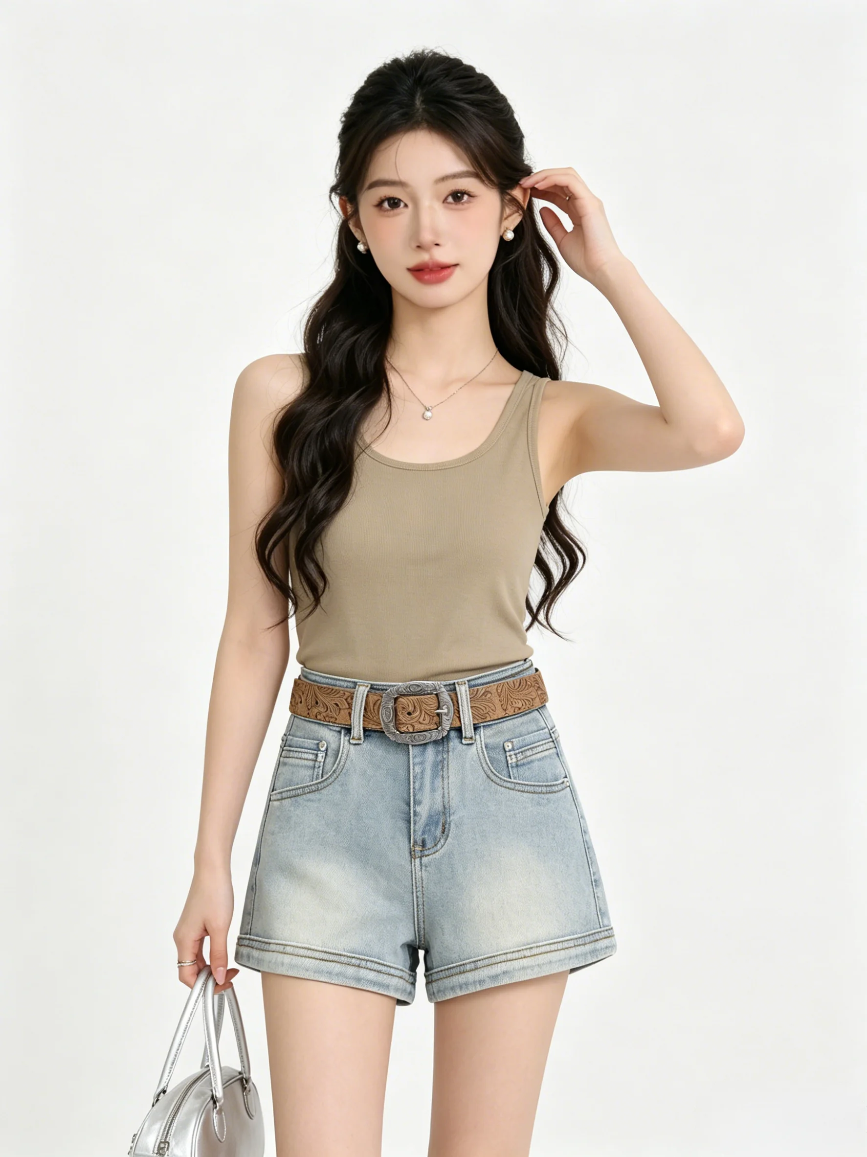High Waist Wide Leg Denim Jeans Light Blue Washed out Summer Commute Shorts for Young Women Korean Style Loose Fit Jeans
High Waist Wide Leg Denim Jeans Light Blue Washed out Summer Commute Shorts for Young Women Korean Style Loose Fit Jeans