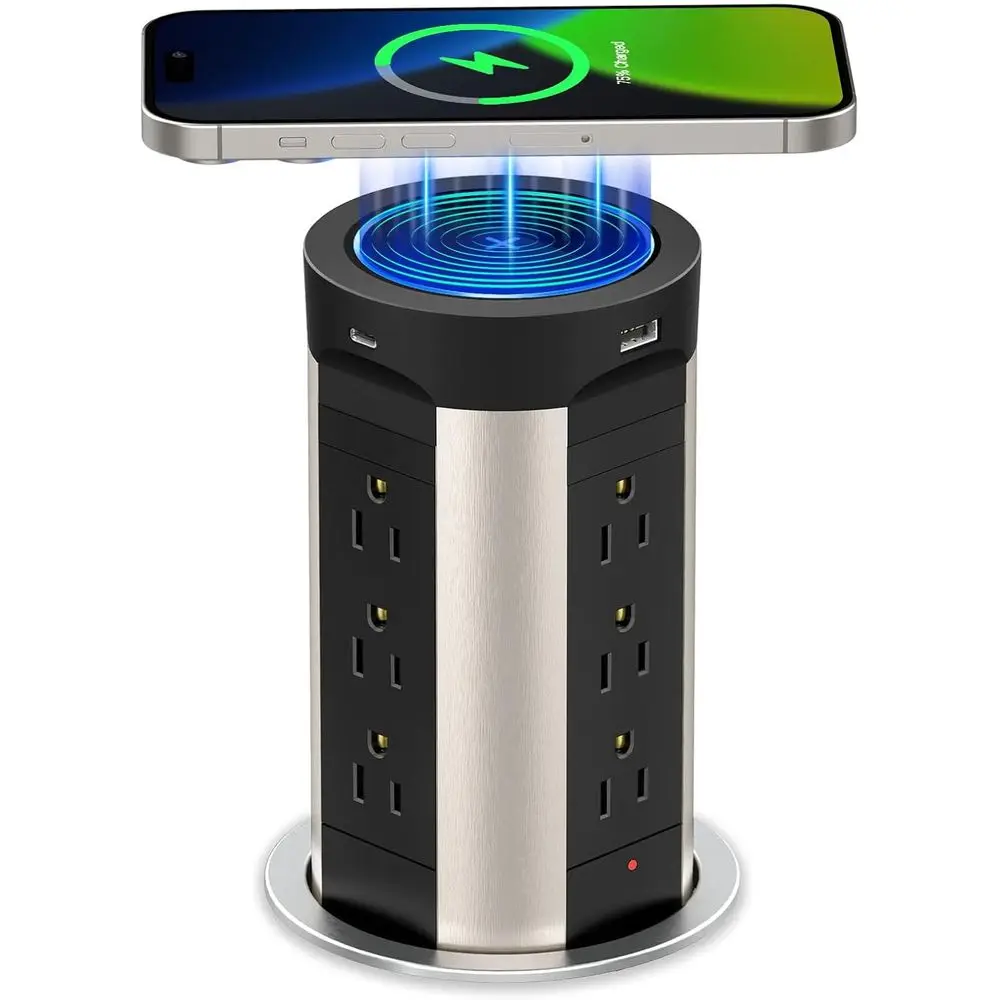 15W Wireless Charging & 75W USB-C Desk Power Station with 12 Outlets and 4 USB Ports
15W Wireless Charging & 75W USB-C Desk Power Station with 12 Outlets and 4 USB Ports