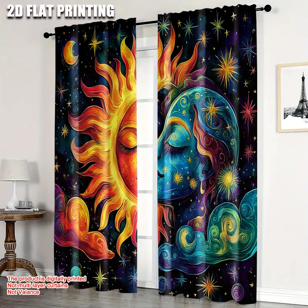 2pcs, Curtain Fabric 2D print Sun and Moon Versatile Durable Polyester (without rod) Gifts for Various Rooms, Contemporary
2pcs, Curtain Fabric 2D print Sun and Moon Versatile Durable Polyester (without rod) Gifts for Various Rooms, Contemporary