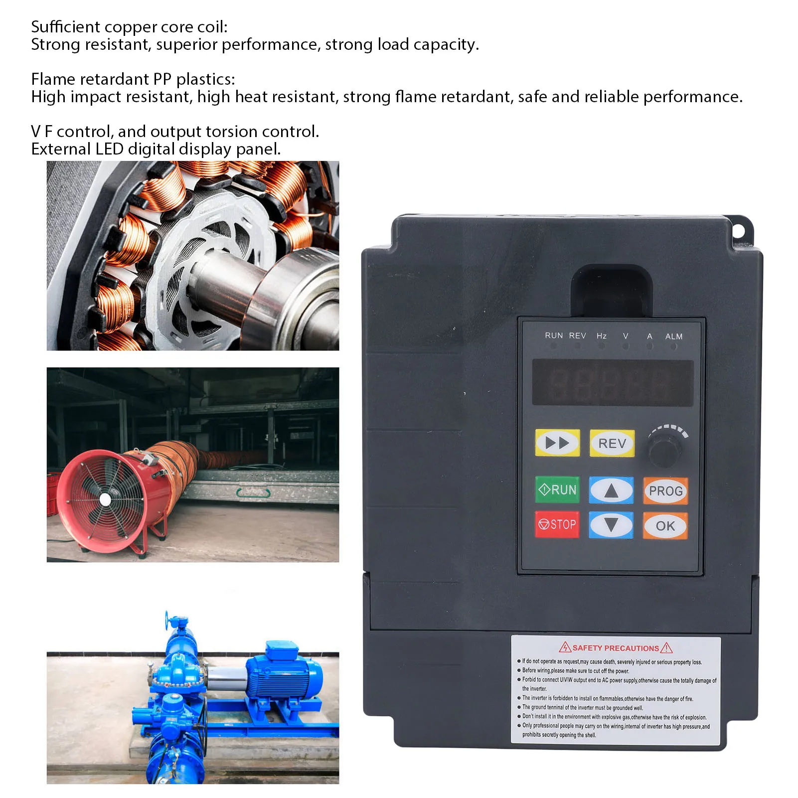 JH-500A-2.2S Variable Frequency Drive 1PH AC220V Input 3PH AC0-220V Output 2.2KW Universal Small Inverter for Lathe Fan Motor
JH-500A-2.2S Variable Frequency Drive 1PH AC220V Input 3PH AC0-220V Output 2.2KW Universal Small Inverter for Lathe Fan Motor