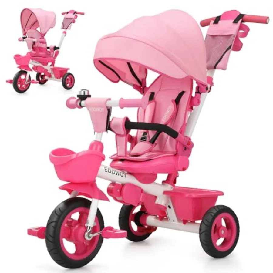 Toddler Tricycle with Push Handle 7 in 1 Stroller Trike with 360° Swivel Seat Reclining Backrest All-Terrain Wheels Dual Brakes
Toddler Tricycle with Push Handle 7 in 1 Stroller Trike with 360° Swivel Seat Reclining Backrest All-Terrain Wheels Dual Brakes