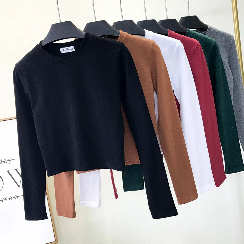 Woman Half high collar Tees long sleeved women autumn winter tight fitting button shirt short high waisted sports T-Shirts Tops
Woman Half high collar Tees long sleeved women autumn winter tight fitting button shirt short high waisted sports T-Shirts Tops