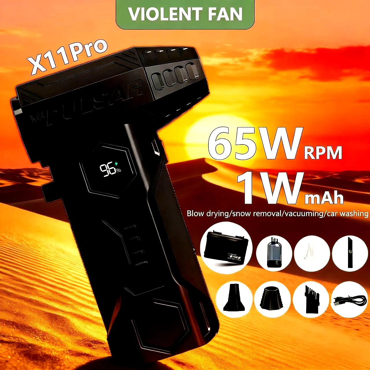 Мощный воздуходувка X11Pro, 650000 об/мин, турбоструйный вентилятор с вакуумным комплектом, ящик для хранения, жестокий турбовентилятор, 10000 мАч, 65 м/с, сильный бриз
Мощный воздуходувка X11Pro, 650000 об/мин, турбоструйный вентилятор с вакуумным комплектом, ящик для хранения, жестокий турбовентилятор, 10000 мАч, 65 м/с, сильный бриз