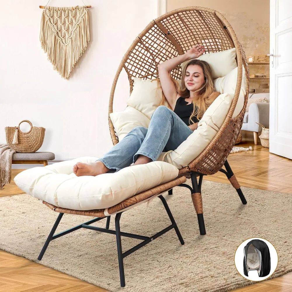Indoor Outdoor Egg Chair, Huge Extra Large Eggshell Papasan Chairs, UV-Resistant Patio Lounge Chairs , Outside Reading Chair
Indoor Outdoor Egg Chair, Huge Extra Large Eggshell Papasan Chairs, UV-Resistant Patio Lounge Chairs , Outside Reading Chair
