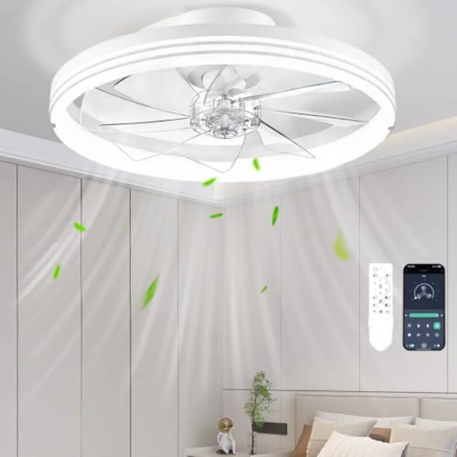 Ceiling Fans with Lights and Remote 20" Modern Foldable Low Profile Ceiling Fan with Light Stepless Color Temperature Change an
Ceiling Fans with Lights and Remote 20" Modern Foldable Low Profile Ceiling Fan with Light Stepless Color Temperature Change an