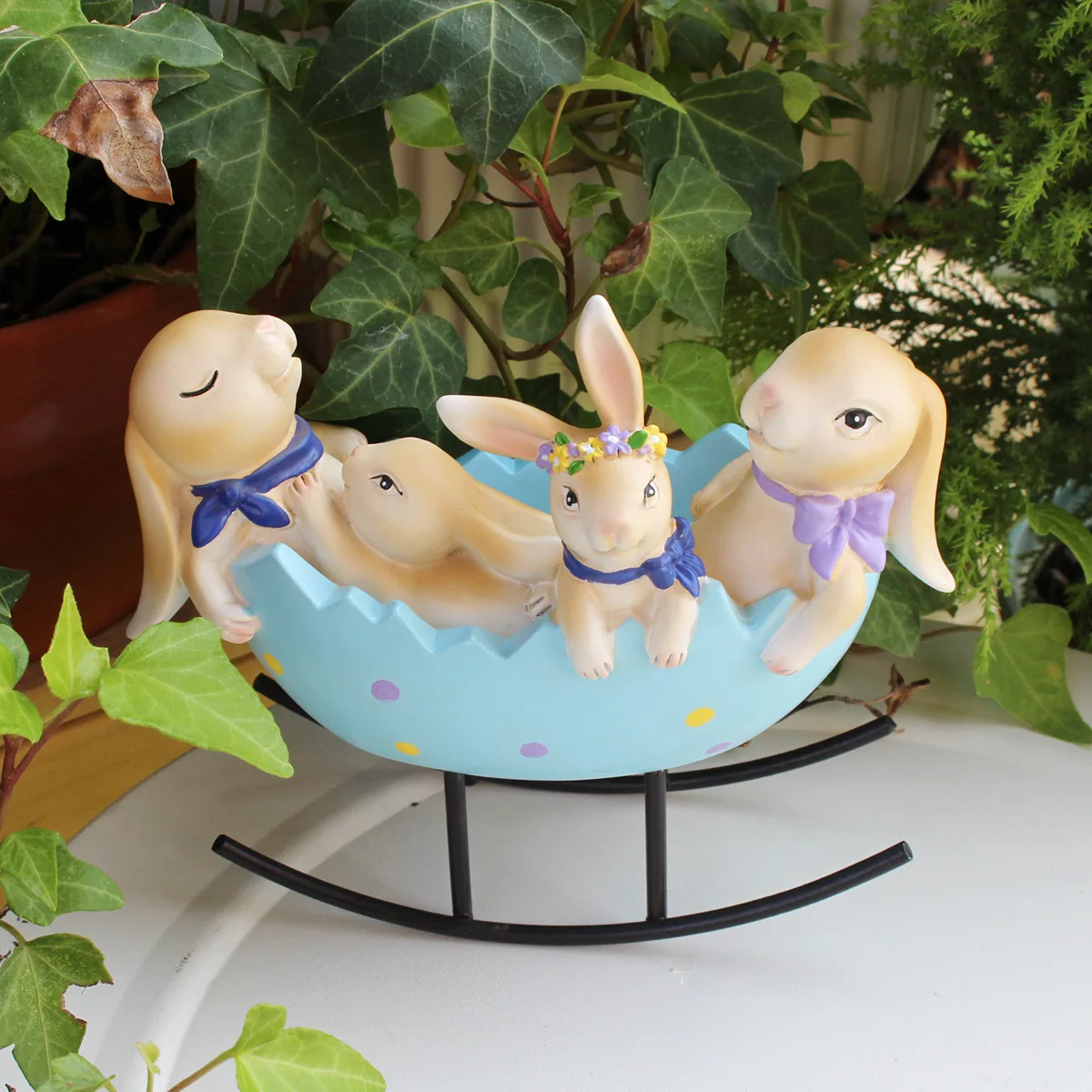 Easter Bunny in Blue Cradle - Resin Decor for Garden & Home
Easter Bunny in Blue Cradle - Resin Decor for Garden & Home