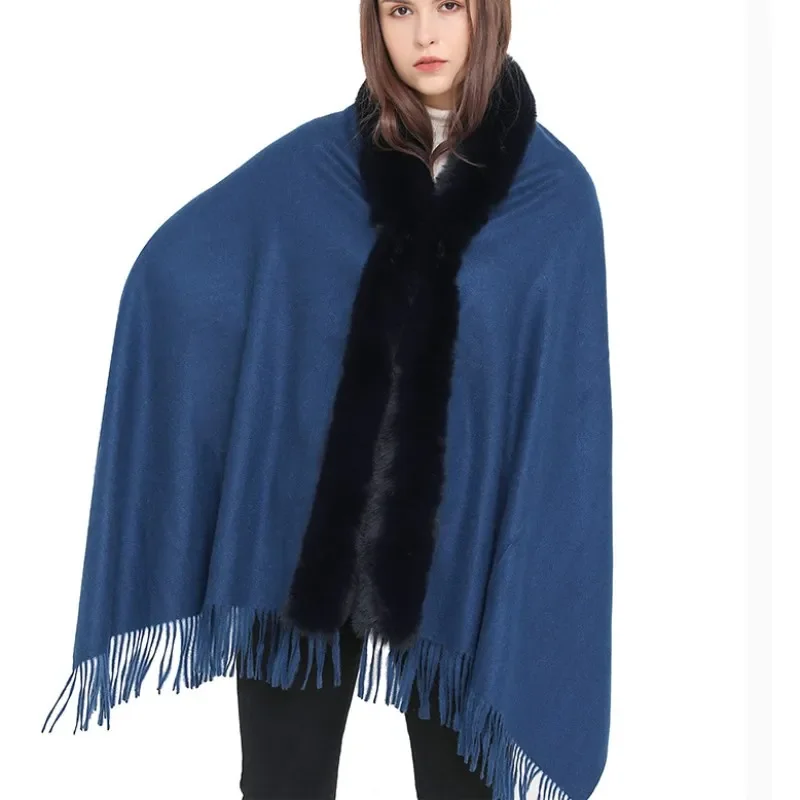 Winter Imitation Wool Collar Cloak Scarf Dual-purpose Female Imitation Cashmere Shawl Ponchos Lady Capes Cloak Blue Cardigan
Winter Imitation Wool Collar Cloak Scarf Dual-purpose Female Imitation Cashmere Shawl Ponchos Lady Capes Cloak Blue Cardigan
