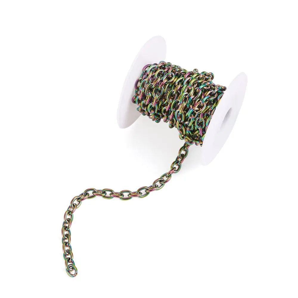 2m Stainless Steel Cable Chains Roll Multi-Color Link Chains for Jewelry Making DIY Bracelet Necklace Chain Components 8x6x1.5mm
2m Stainless Steel Cable Chains Roll Multi-Color Link Chains for Jewelry Making DIY Bracelet Necklace Chain Components 8x6x1.5mm