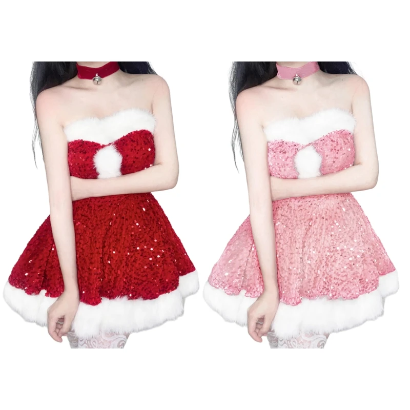 Women Christmas Cosplay Costumes Female Santa Claus Uniform Xmas Party Sexy Sequins Dress Christmas Holiday Dress Up
Women Christmas Cosplay Costumes Female Santa Claus Uniform Xmas Party Sexy Sequins Dress Christmas Holiday Dress Up