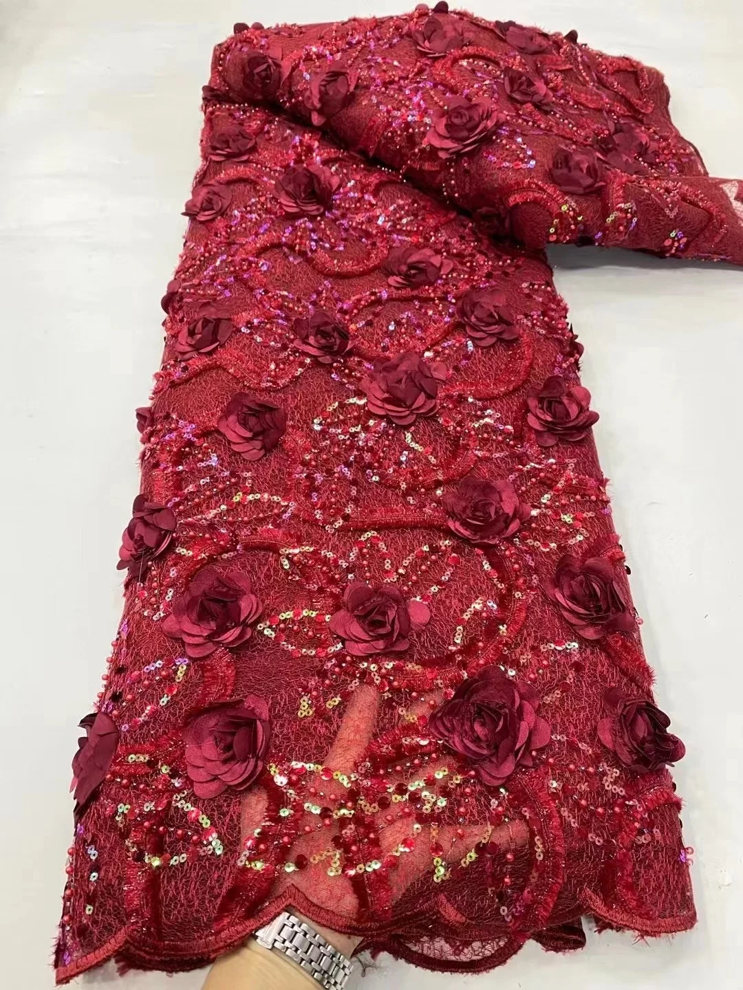African Lace Fabric 2024 Red High Quality Lace Sequins French Net Lace Tulle Mesh Fabrics White 3D Flower Lace Wedding Fabrics
African Lace Fabric 2024 Red High Quality Lace Sequins French Net Lace Tulle Mesh Fabrics White 3D Flower Lace Wedding Fabrics