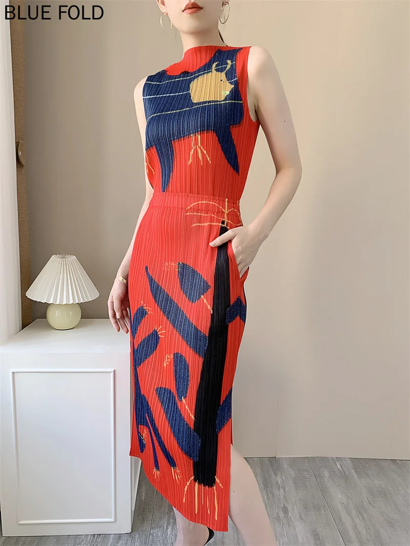 MIYAKE-Pleated Suit for Women, Vest and Skirt, All-Match Pleats, Casual, Temperament, Summer, New, 2-Piece Set
MIYAKE-Pleated Suit for Women, Vest and Skirt, All-Match Pleats, Casual, Temperament, Summer, New, 2-Piece Set